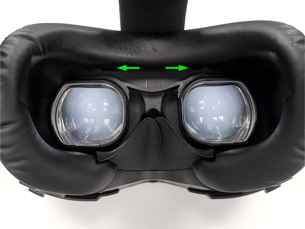 Prescription lens inserts fitted inside the headset