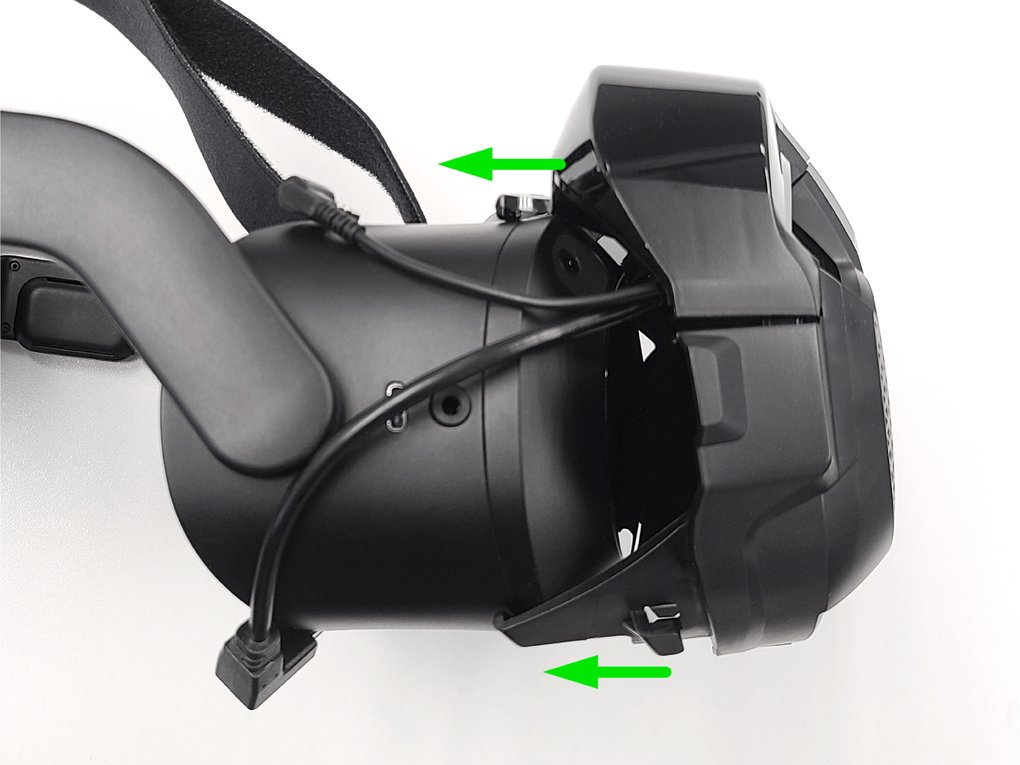 Spring and hook attachment system on the headset