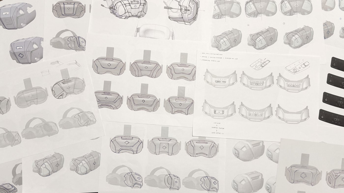 Concept sketch sheets for the head tracker