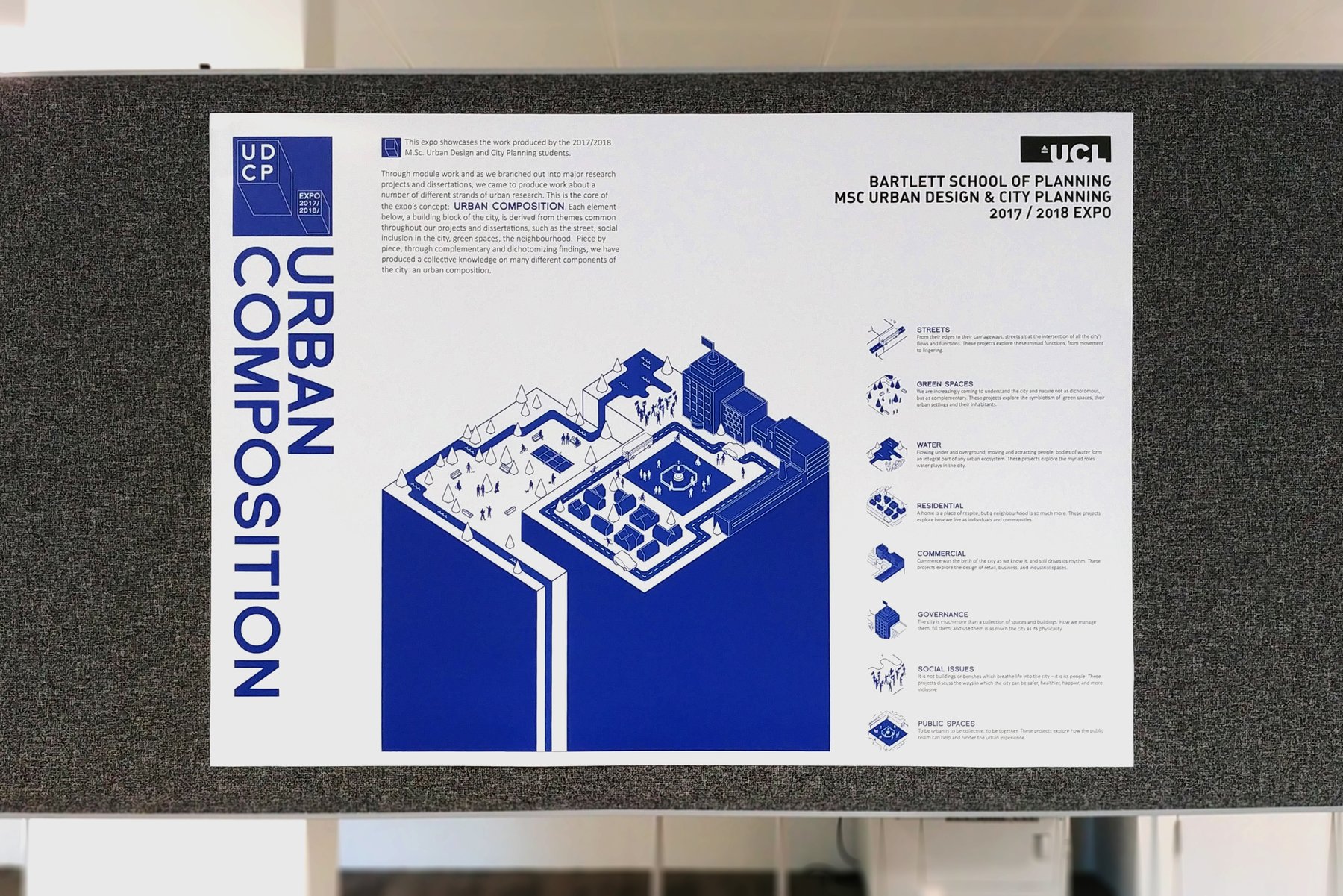 Urban Composition poster installed at the exhibition