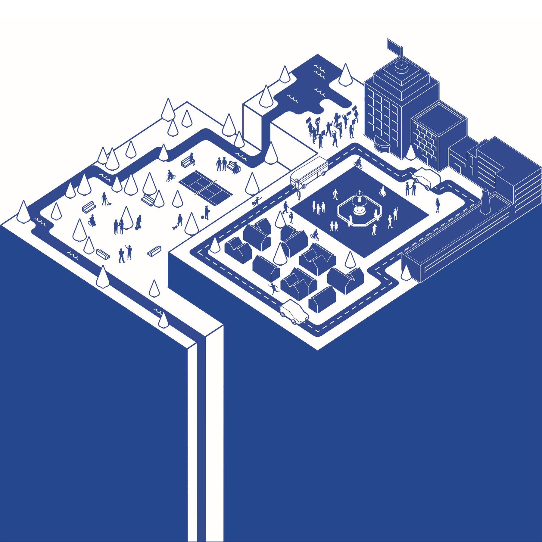 Isometric Urban Composition city illustration